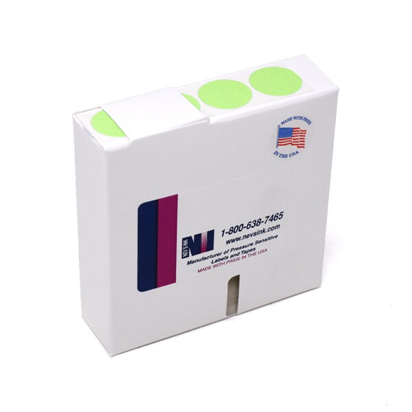 1-1/4" Color Coding Dots Lime - Roll Form